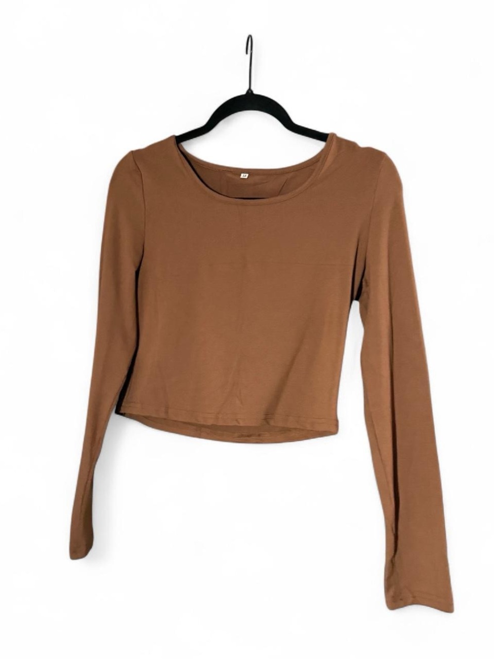 Women's Long-Sleeve Scoop Neck Top - Brown